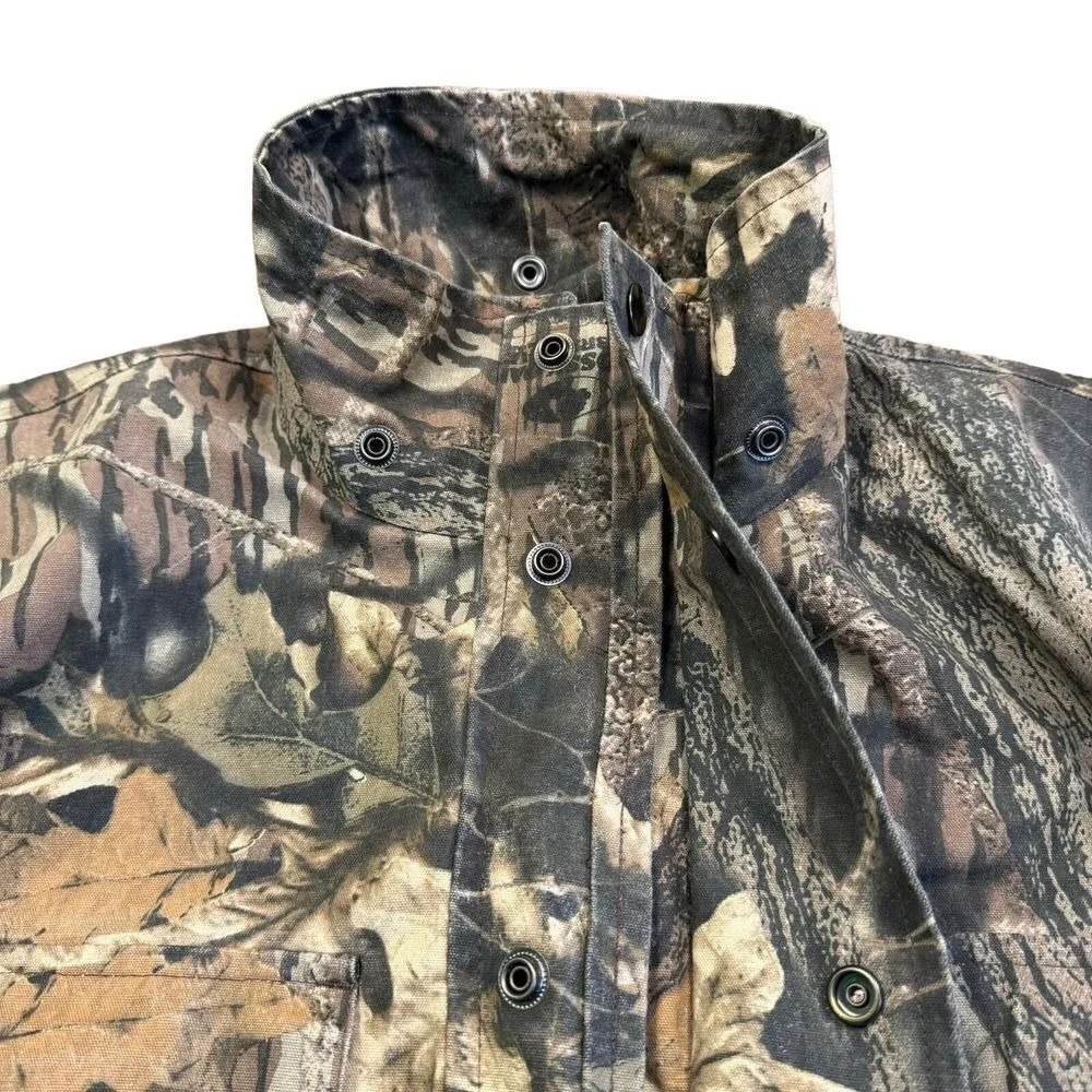 Mossy‎ Oak Jacket Mens M Ozark Trail Break Up Canvas Camo Hunting Cargo Workwear